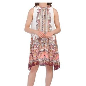 DONNA RICCO Halter neck print scarf hem dress. New with tags size 8